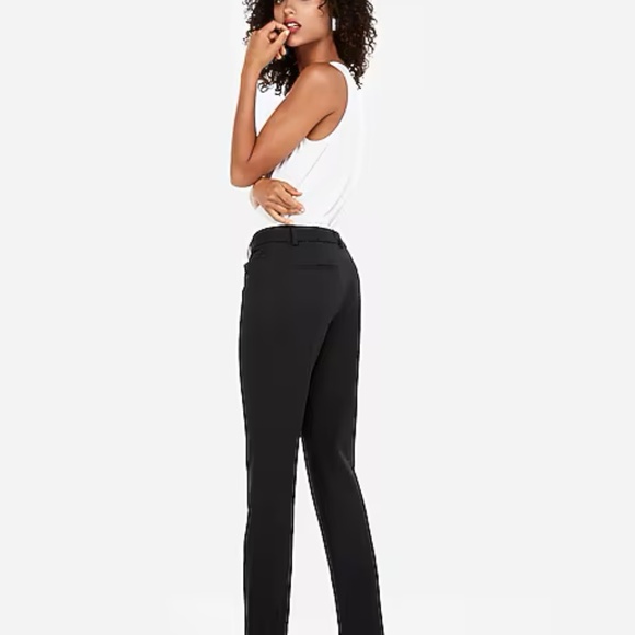 Pre-Owned Express Columnist Straight Leg Pants – Size 6R (Black) - Picture 2 of 6